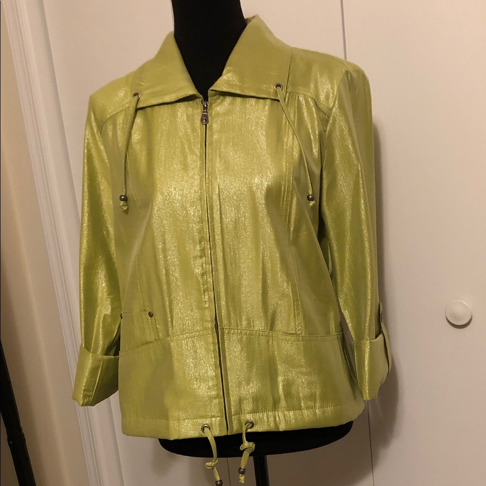 Ruby Rd. Metallic Lime Utility Jacket - image 1